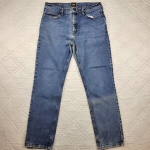Lee Relaxed Fit well worn blue jeans size 34X32